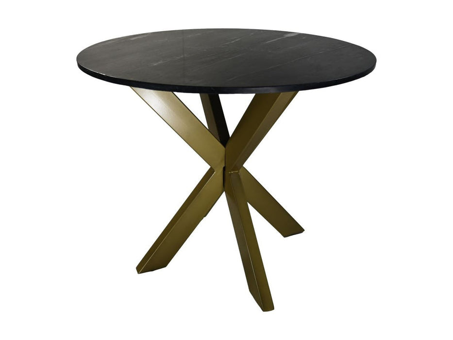 Eettafel rond marmer - ø90x76 - Zwart/goud - Marmer/metaal-Eettafels-HSM Collection