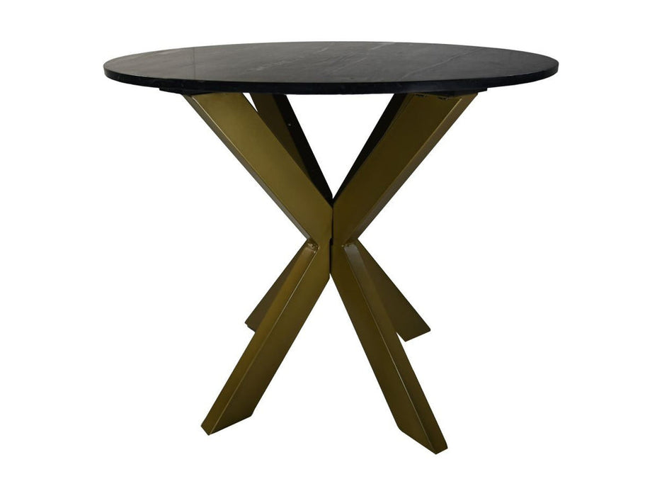 Eettafel rond marmer - ø90x76 - Zwart/goud - Marmer/metaal-Eettafels-HSM Collection