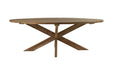 Eettafel tuin ovaal met kruispoot - 240x110x76 - Naturel - Oud teakhout-Eettafels-HSM Collection