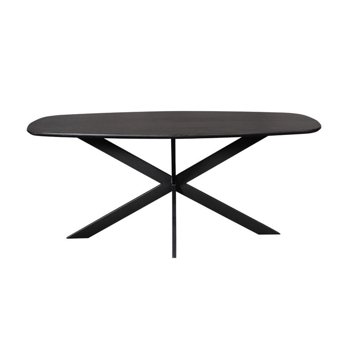 Eiken eettafel Ferris - Deens Ovaal 180 cm - Zwart-Eettafels-Starfurn