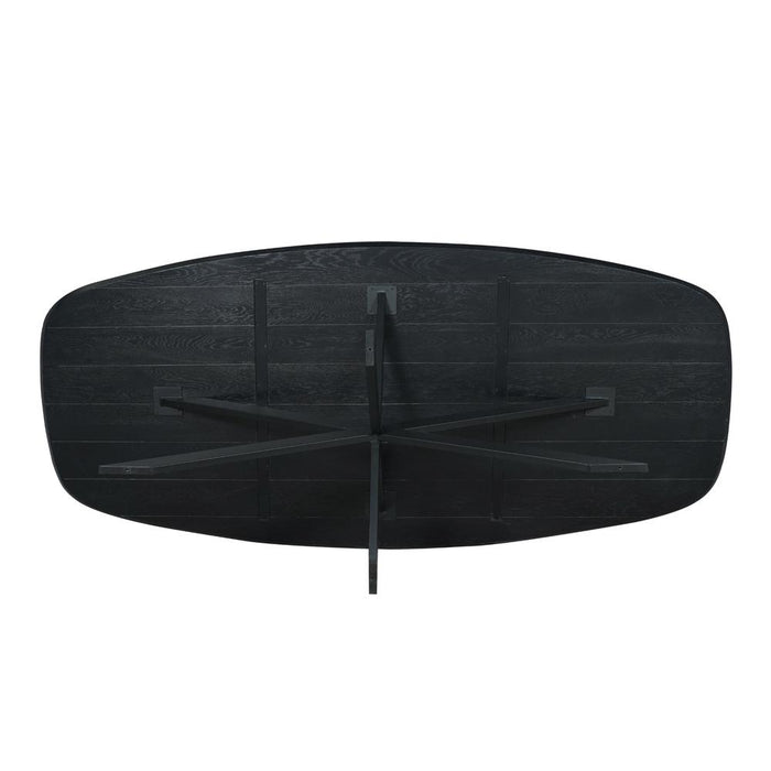 Eiken eettafel Ferris - Deens Ovaal 200 cm - Zwart-Eettafels-Starfurn