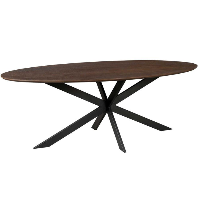 Eiken eettafel Ferris - Ovaal 240 cm - Bruin-Eettafels-Starfurn