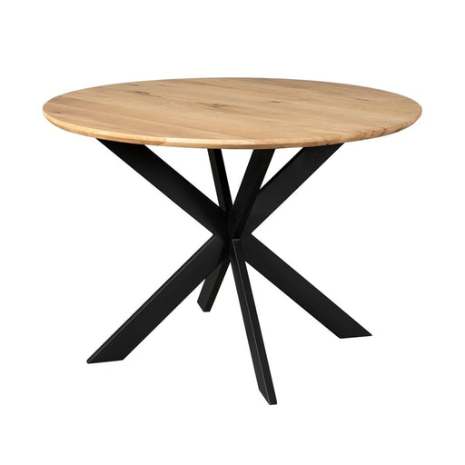 Eiken eettafel Ferris - Rond 110 cm - Naturel-Eettafels-Starfurn