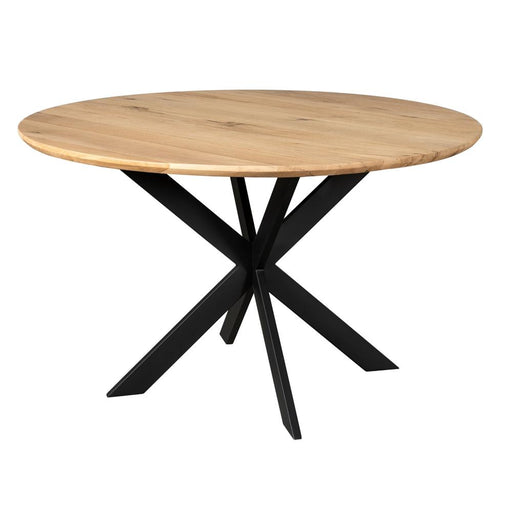 Eiken eettafel Ferris - Rond 130 cm - Naturel-Eettafels-Starfurn
