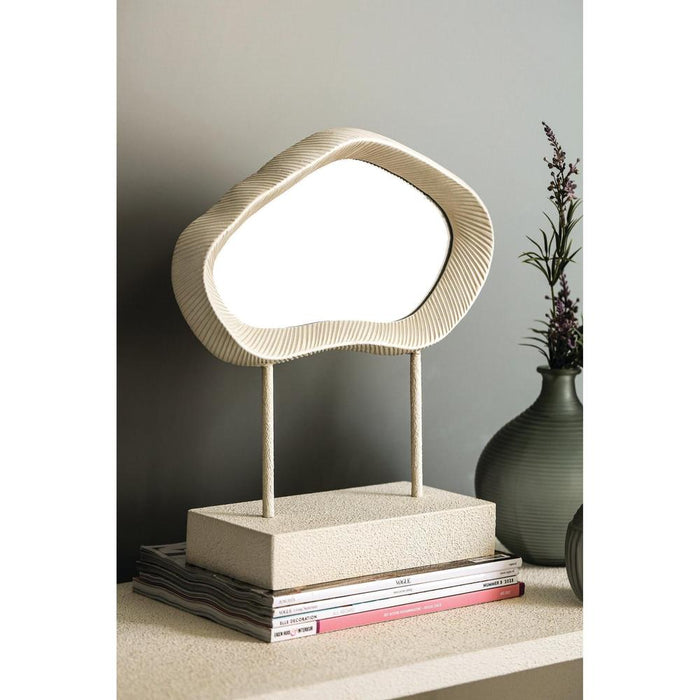 Eilish Wit Poly Organic Spiegel On MDF Low-Spiegels-PTMD