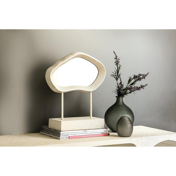 Eilish Wit Poly Organic Spiegel On MDF Low-Spiegels-PTMD