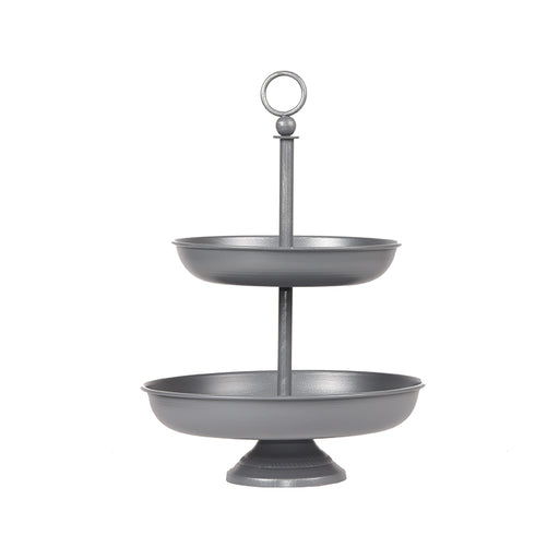 Etagere Antiek Grijs Metaal - 26x26x38 cm-Wanddecoratie-LABEL51