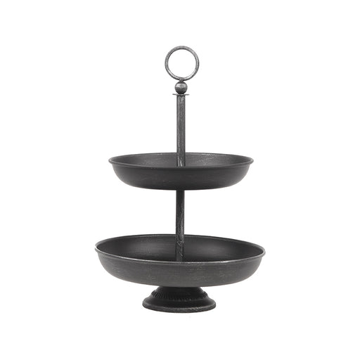 Etagere Antiek Zwart Metaal - 26x26x38 cm-Wanddecoratie-LABEL51