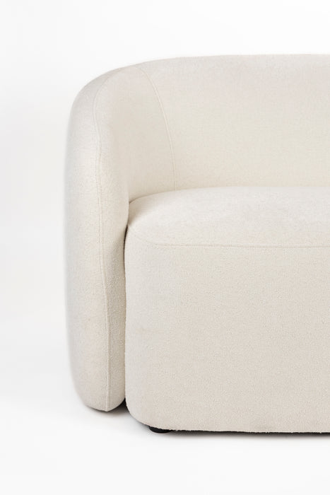 Fauteuil 2-Zitsbanken Sofa Len Polyester, Pine hout Wit 87x181 cm-Fauteuils-Creating Home