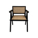 Fauteuil - 58x60x79 - Zwart/naturel - Mahonie/rotan-Fauteuils-HSM Collection