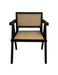 Fauteuil - 58x60x79 - Zwart/naturel - Mahonie/rotan-Fauteuils-HSM Collection