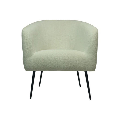 Fauteuil - 77x68x83 - Wit/zwart - Teddy/bouclé/metaal-Fauteuils-HSM Collection