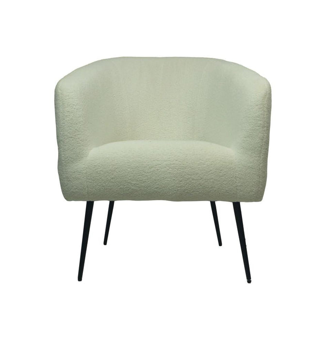 Fauteuil - 77x68x83 - Wit/zwart - Teddy/bouclé/metaal-Fauteuils-HSM Collection