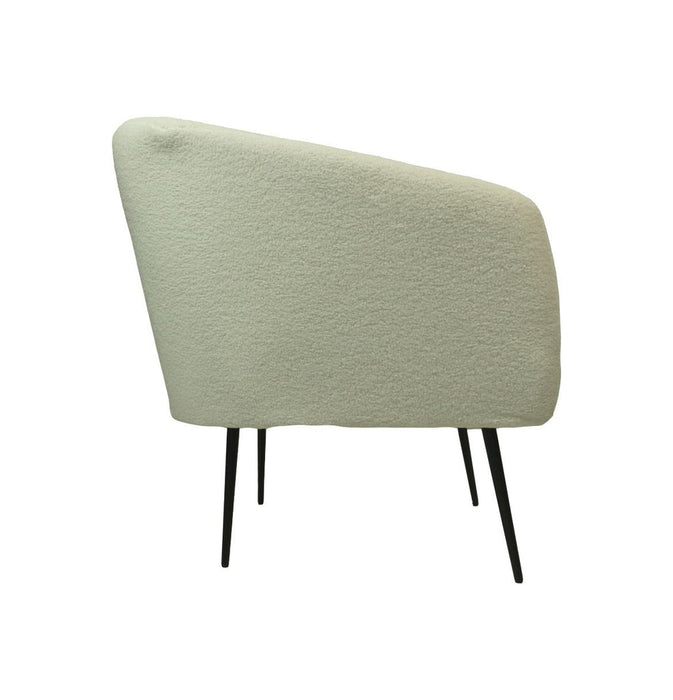 Fauteuil - 77x68x83 - Wit/zwart - Teddy/bouclé/metaal-Fauteuils-HSM Collection