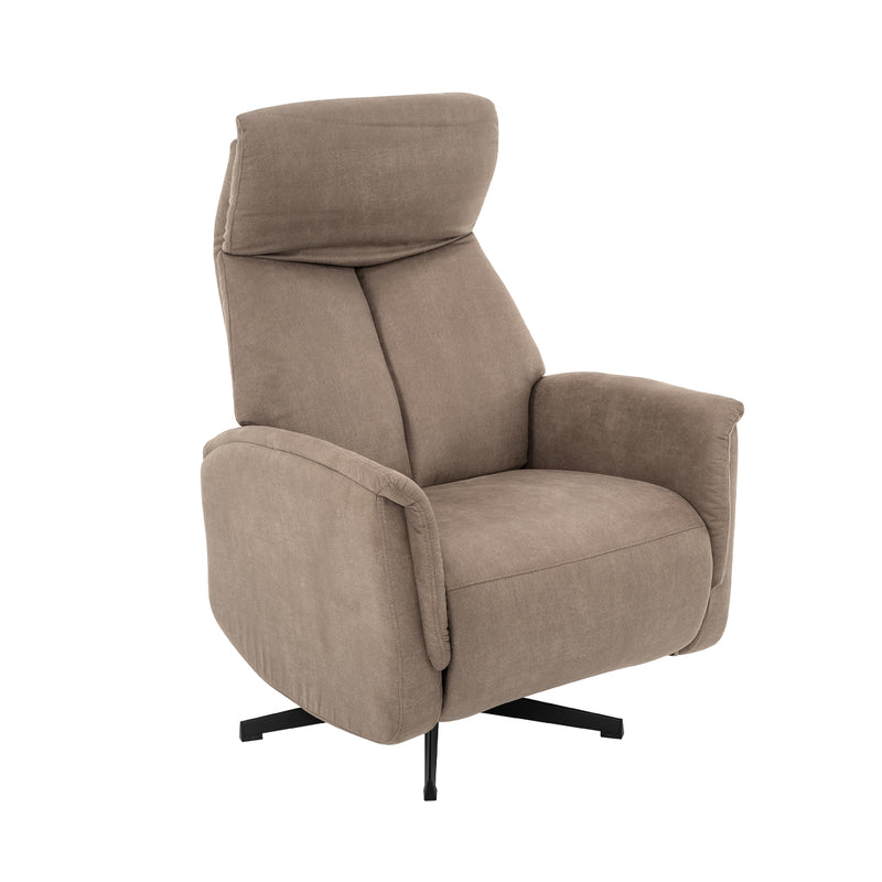 Fauteuil Aarhus Taupe Kunstleder 2-Motorig 73x86x114 cm-Fauteuils-LABEL51