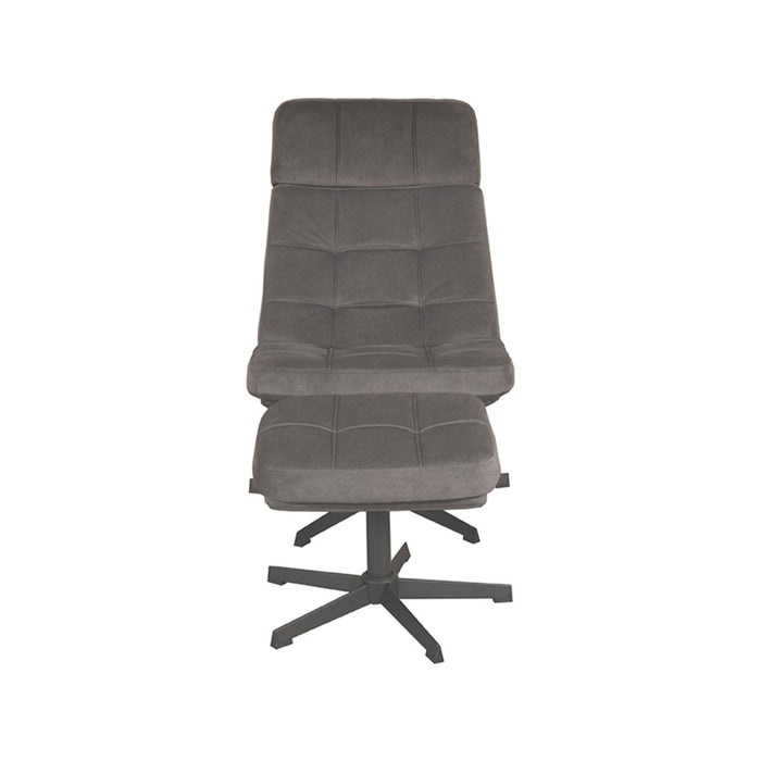 Fauteuil Alvar - Antraciet - Cosmo - Incl. Hocker-Fauteuils-LABEL51