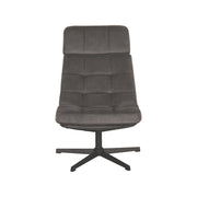 Fauteuil Alvar Antraciet Velvet Excl. Hocker 53x57x83 cm-Fauteuils-LABEL51