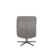 Fauteuil Alvar Antraciet Velvet Incl. Hocker 53x57x83 cm-Fauteuils-LABEL51