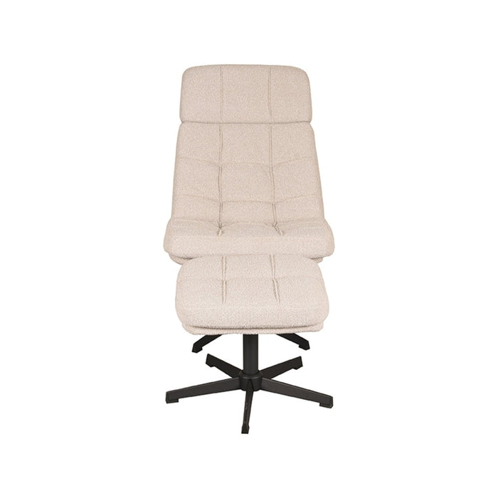 Fauteuil Alvar - Naturel - Boucle - Incl. Hocker-Fauteuils-LABEL51