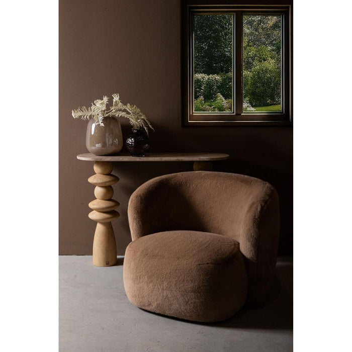 Fauteuil Aphrodite Polyester Bruin Fauteuils-PTMD