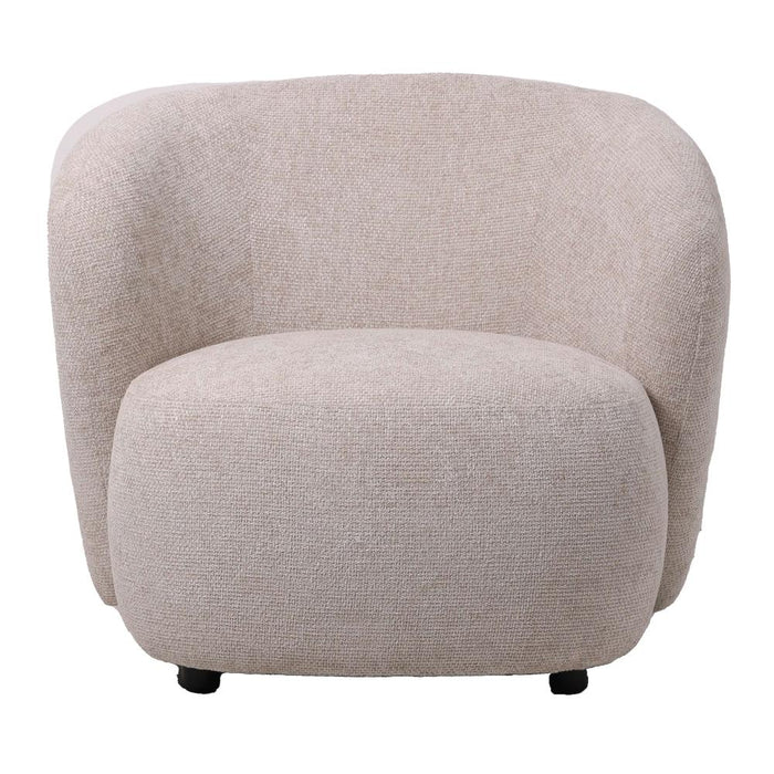 Fauteuil Aphrodite Polyester Crème 87x88 cm Lichtgrijs-Fauteuils-PTMD