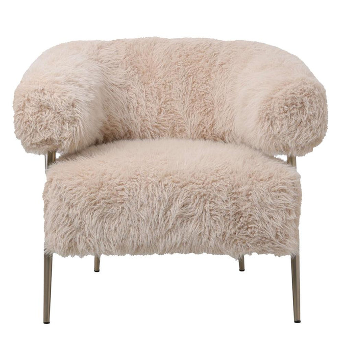 Fauteuil Base Polyester Crème 721466-Fauteuils-PTMD