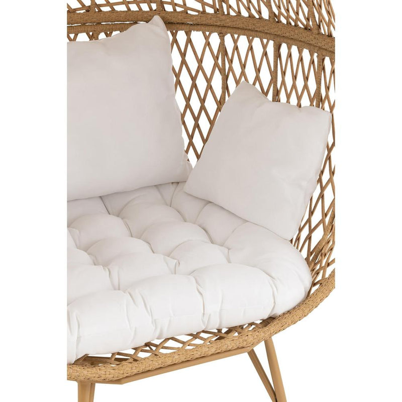 Fauteuil Beige Cloth 106 cm 106x106x146 cm-Kussens-J-Line