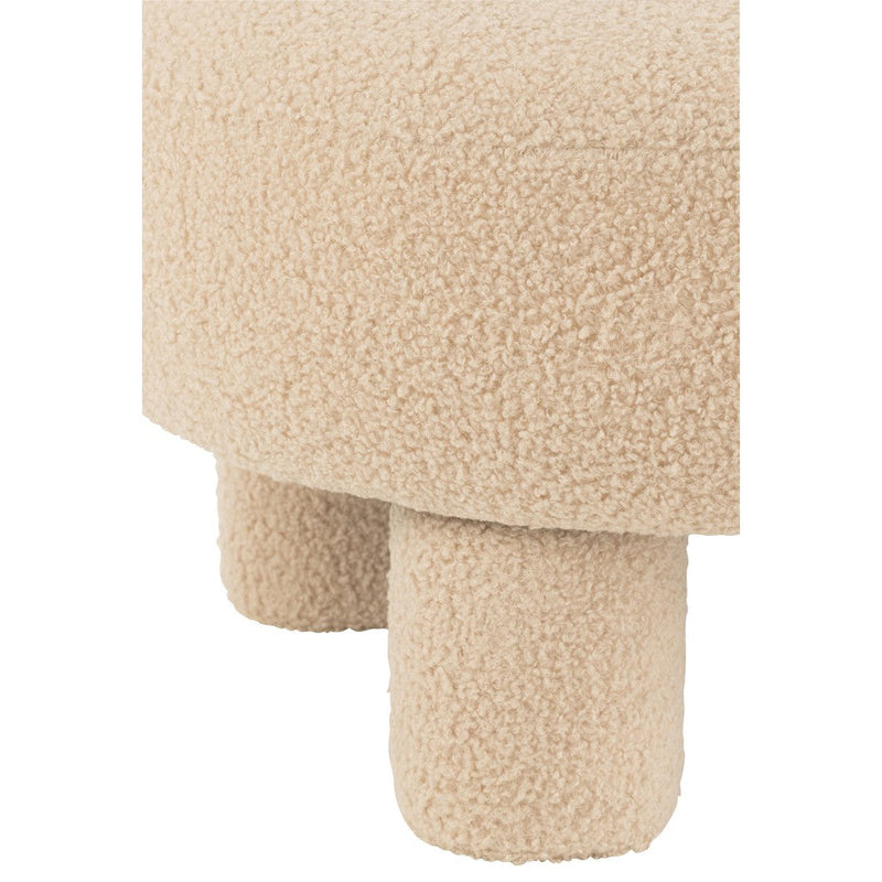 Fauteuil Beige Mdf Rond 52 cm 52x52x49 cm-Krukken-J-Line