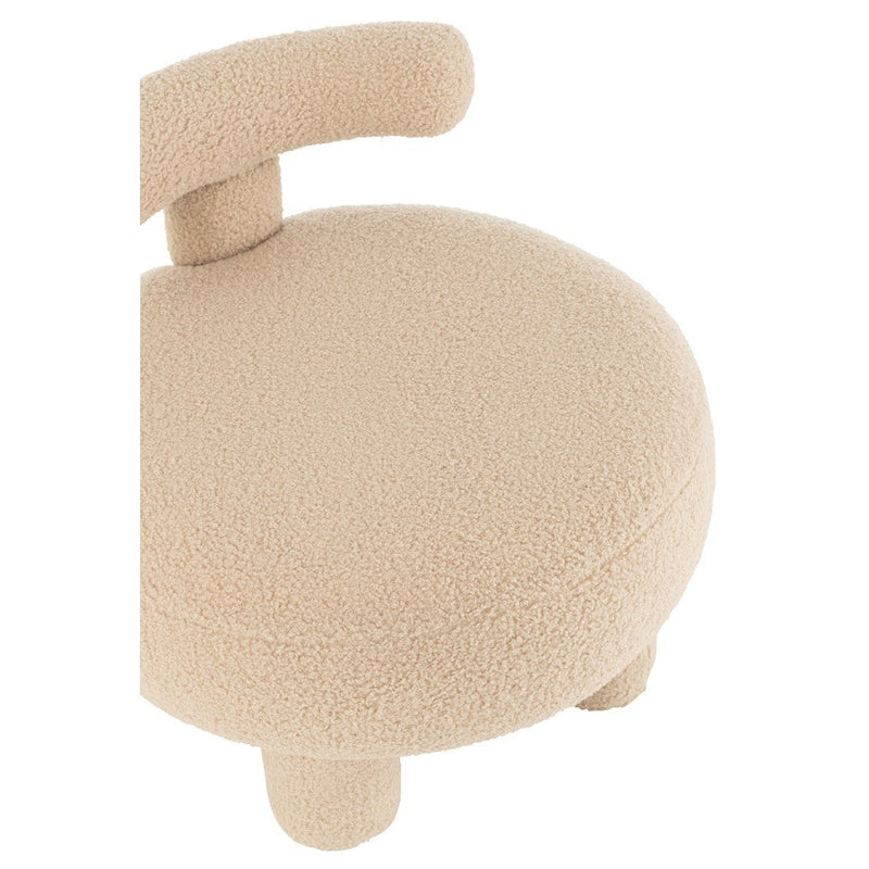 Fauteuil Beige Mdf Rond 52 cm 52x52x49 cm-Krukken-J-Line