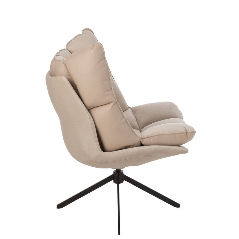 Fauteuil Beige Metaal 73 cm 73x78x92 cm-Kussens-J-Line