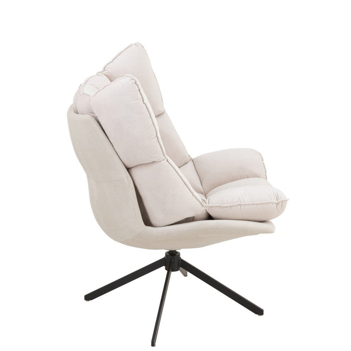 Fauteuil Beige Polyester 73 cm 73x78x92 cm-Kussens-J-Line