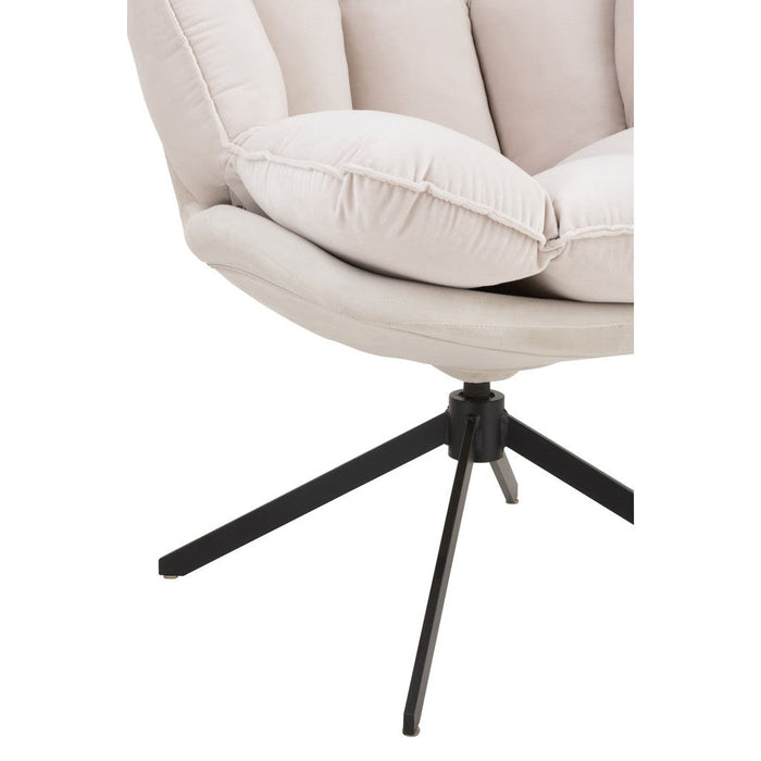 Fauteuil Beige Polyester 73 cm 73x78x92 cm-Kussens-J-Line