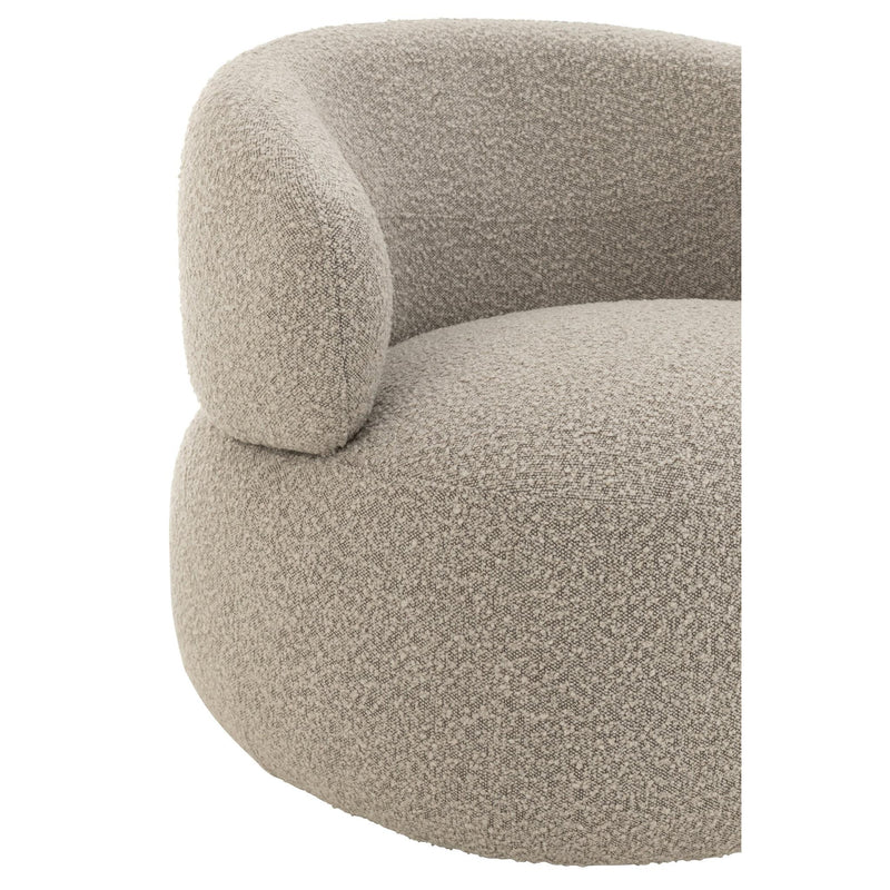 Fauteuil Beige Schuim Rond 85 cm 85x82x72.5 cm-Fauteuils-J-Line