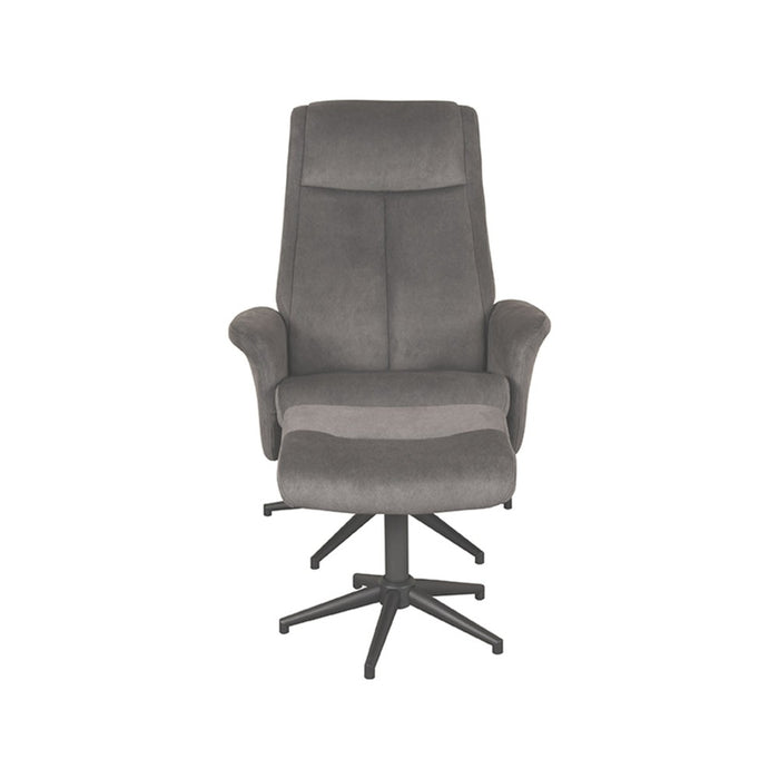 Fauteuil Bergen - Antraciet - Cosmo - Incl. Hocker-Fauteuils-LABEL51