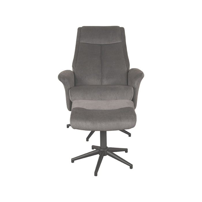 Fauteuil Bergen - Antraciet - Cosmo - Incl. Hocker-Fauteuils-LABEL51