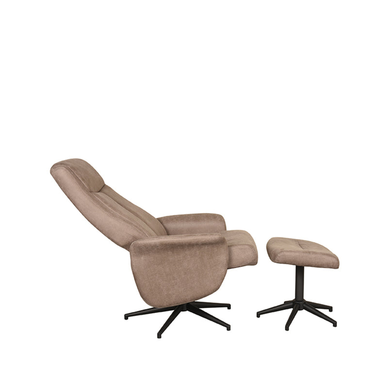 Fauteuil Bergen Mushroom Kunstleder Incl. Hocker 77x76x105 cm-Fauteuils-LABEL51