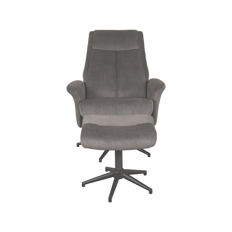 Fauteuil Bergen Naturel Velvet Incl. Hocker 77x76x105 cm-Fauteuils-LABEL51