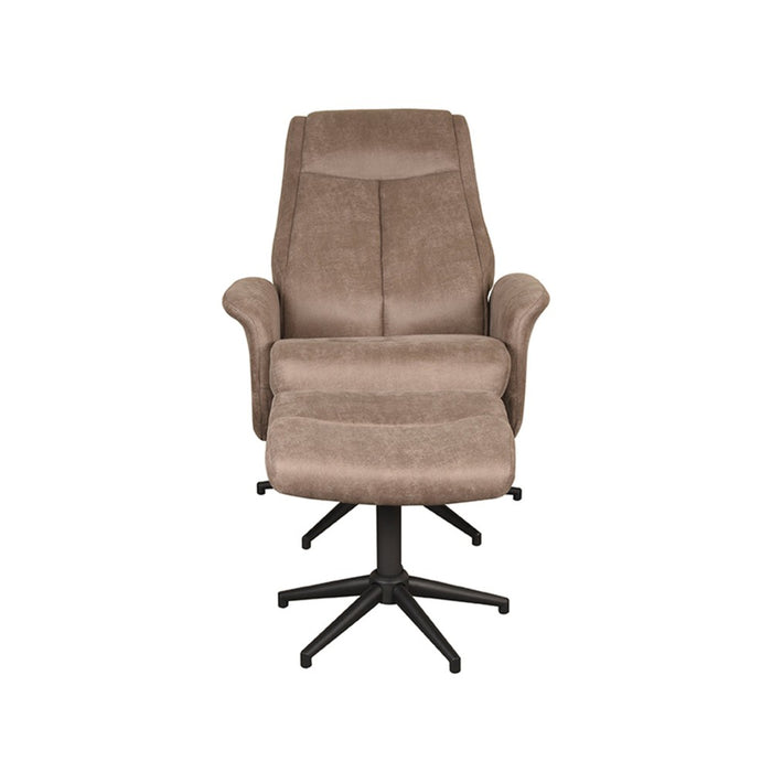 Fauteuil Bergen - Taupe - Micro Suede - Incl. Hocker-Fauteuils-LABEL51