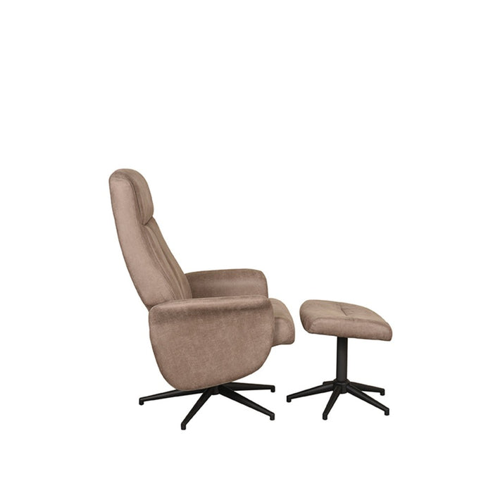 Fauteuil Bergen - Taupe - Micro Suede - Incl. Hocker-Fauteuils-LABEL51