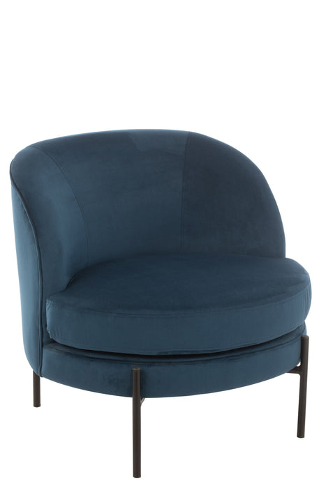 Fauteuil Blauw Schuim Rond 67 cm 67x71x66 cm-Fauteuils-J-Line