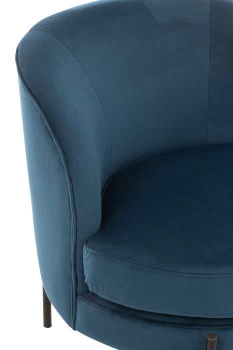 Fauteuil Blauw Schuim Rond 67 cm 67x71x66 cm-Fauteuils-J-Line