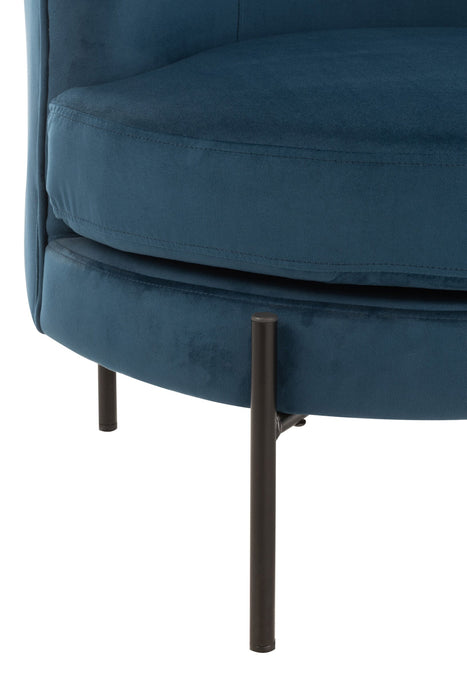 Fauteuil Blauw Schuim Rond 67 cm 67x71x66 cm-Fauteuils-J-Line