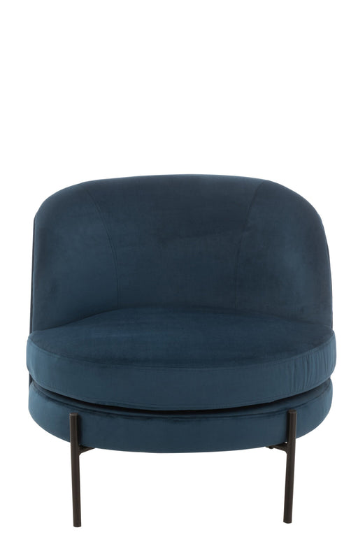 Fauteuil Blauw Schuim Rond 67 cm 67x71x66 cm-Fauteuils-J-Line