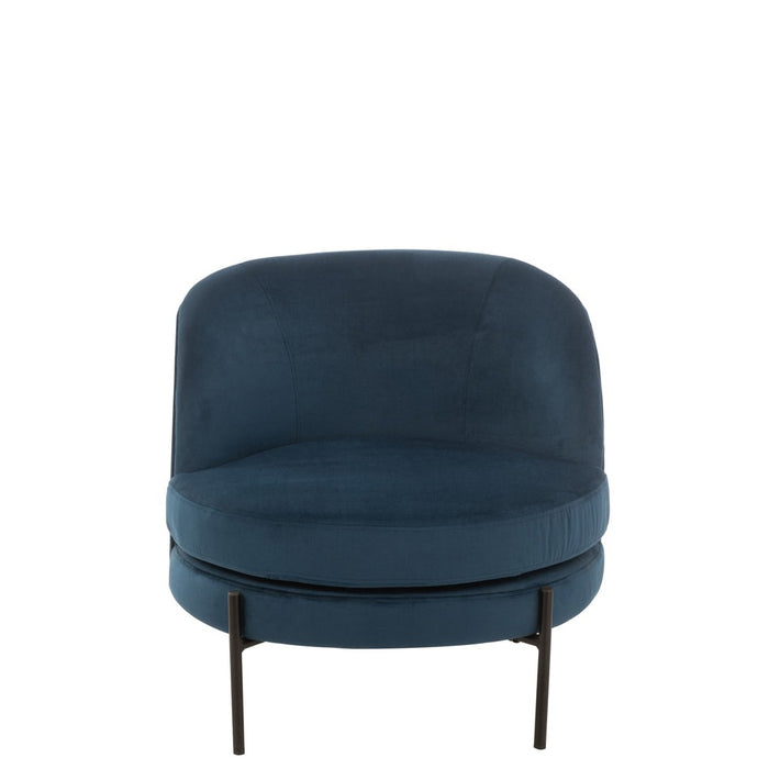 Fauteuil Blauw Schuim Rond 67 cm-Fauteuils-J-Line