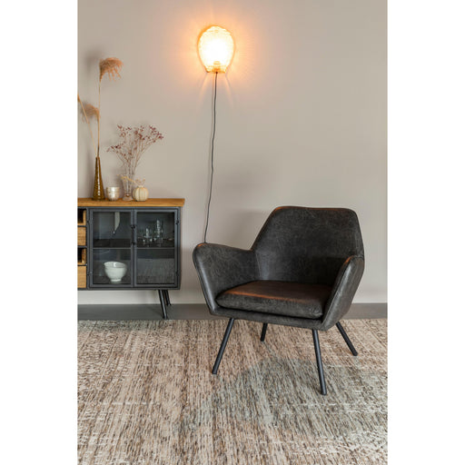 Fauteuil Bon Polyester,PU Leather Donkergrijs 76x80 cm-Fauteuils-Creating Home