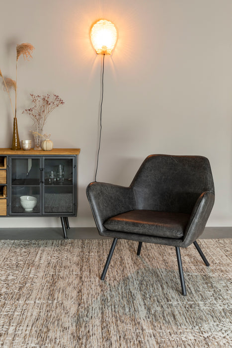 Fauteuil Bon Polyester,PU Leather Donkergrijs 76x80 cm-Fauteuils-Creating Home