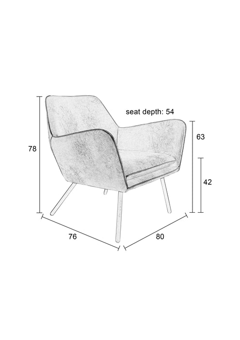 Fauteuil Bon Polyester,PU Leather Donkergrijs 76x80 cm-Fauteuils-Creating Home