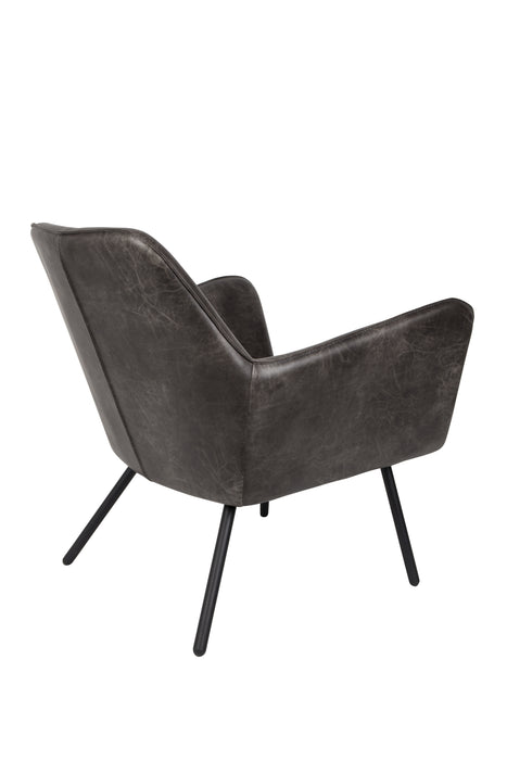 Fauteuil Bon Polyester,PU Leather Donkergrijs 76x80 cm-Fauteuils-Creating Home