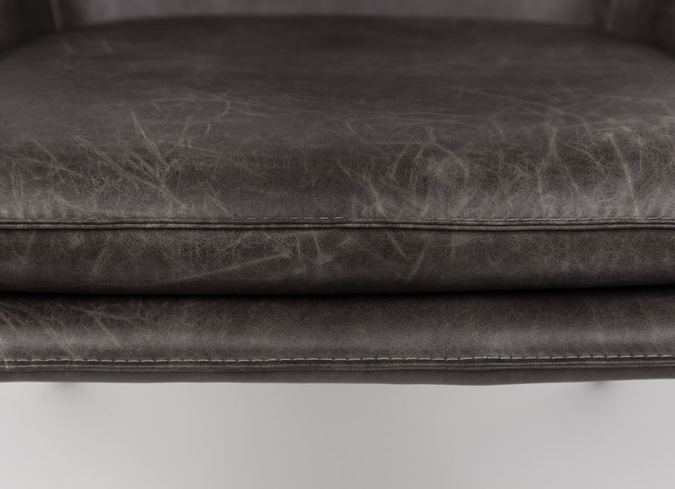 Fauteuil Bon Polyester,PU Leather Donkergrijs 76x80 cm-Fauteuils-Creating Home
