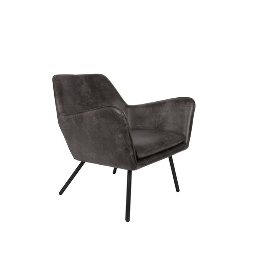 Fauteuil Bon Polyester,PU Leather Donkergrijs 76x80 cm-Fauteuils-Creating Home